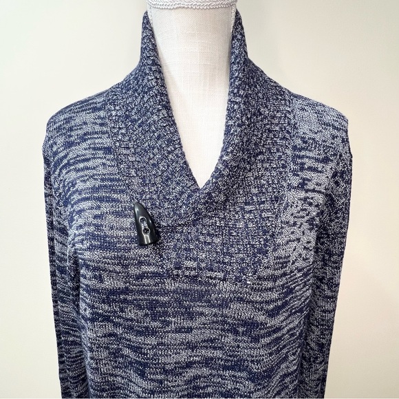 Quinn Silk Blend Shawl Collar Toggle Button Pullover Sweater Large - Picture 2 of 9